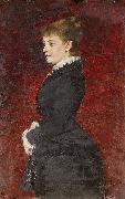 Axel Jungstedt Portrait - Lady in Black Dress Germany oil painting artist